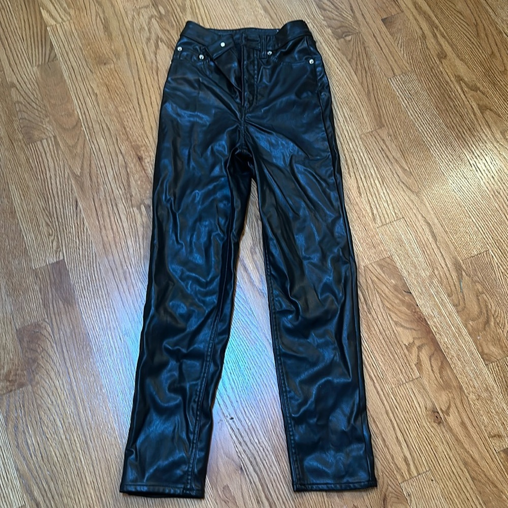 Cute faux leather jeans